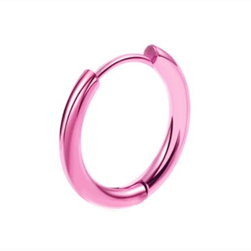 8/10/12/14/16/18/20mm Huggies Hoop Earring Helix Piercing Cartilage Hoops Tragus Earring Lobe Jewelry Pink Unisex Rook Earrings