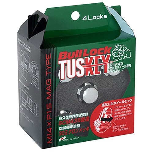 

KYO-EI BullLock TUSKEY Колеса типа Mag для оригинальных алюминиевых колес Toyota, M14xP1.5, комплект из 4 штук, хромированные, T641