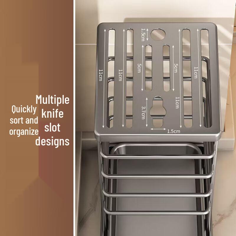 Multifunktionaler Küchenmesserhalter aus Kohlenstoffstahl