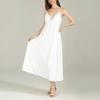 Spring New Arrivals Women's Fashion Sexy Low Back Sleeveless Solid Color V-Neck Strappy Dress