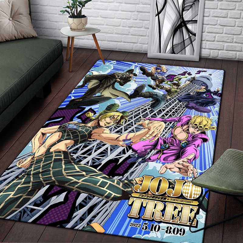 Jojo Anime piękny obraz dywan do salonu duży dywanik czarny miękki dywan maty do dekoracji domu dywaniki Boho piknik