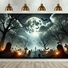 One Backdrop Cloth, the Cemetery Is Covered with a Wall Decoration Made of the Full Moon Backdrop Cloth.zyc