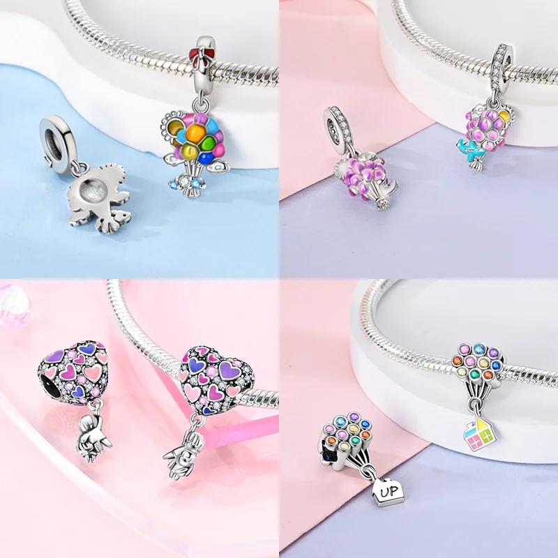 Copperhouse & Balloons Charm Flower Colored Beads Collection Fit Original Bracelet Pendant Diy Fine Jewelry For Women Gift