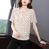 2023 Women's Plus Size Chiffon Blouse: Short Sleeve, Round Neck, Fashionable Printed Summer Top for Mom