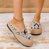 Women's Flats 2025 Summer New Vintage Weave Breathable Casual Shoes Embroidery Lightweight Comfortable Half Slippers