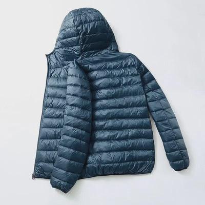 Men's 2023 Lightweight Short Down Jacket - Winter Style, Large Size, Stand Collar, Hooded