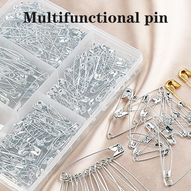 300/460Pcs Heavy Duty Alloy Safety Pins With Storage Box For Sewing Craft Hemming Dressmaking Clothing Accessories