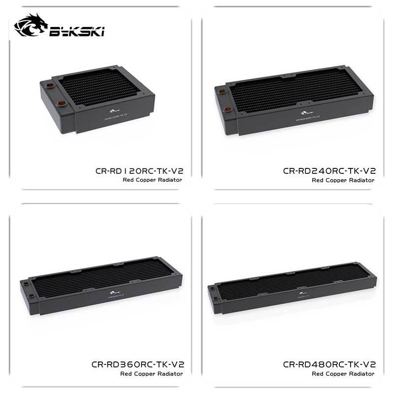 Bykski CR-RD120/240/360/480RC-TK-V2 PC Cooling Radiator Water Cooler Row G1/4 Copper 120/240/360mm 40MM Thick for 120mm 12cm Fan 120mm