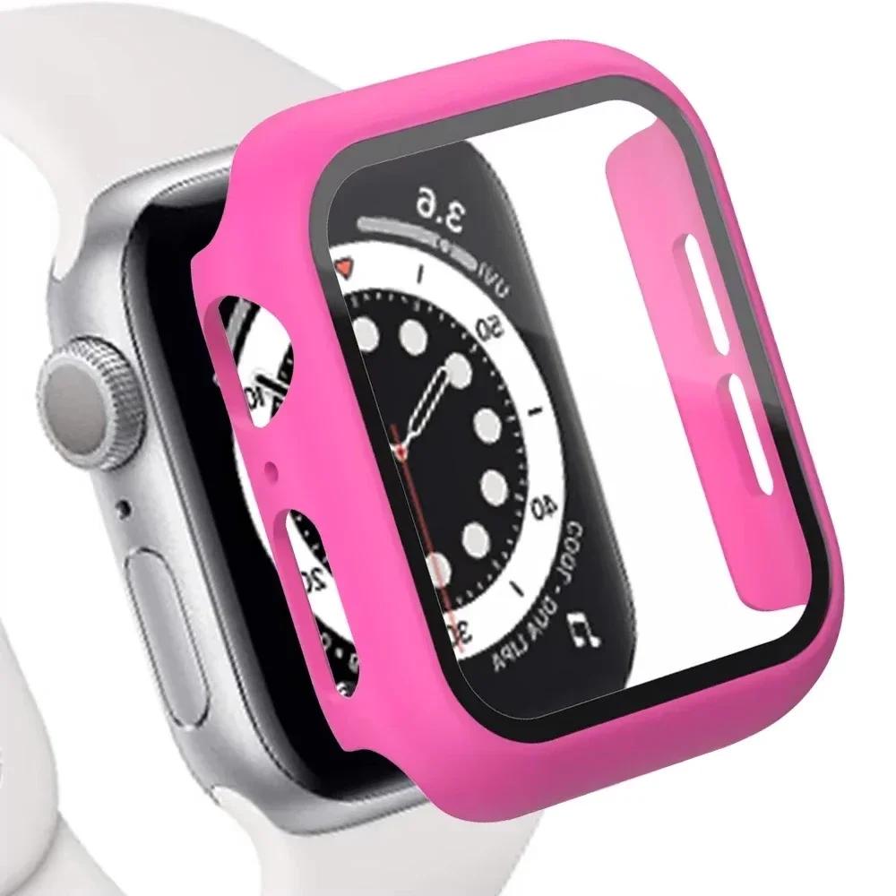 Tempered Glass+Cover For Apple Watch series 10 42mm 46mm Matte Hard PC bumper Screen Protector Case iWatch 10 42/46 Accessories