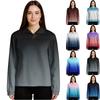 Women's Gradient Printed Pullover Long Sleeve Sports Flannel Top