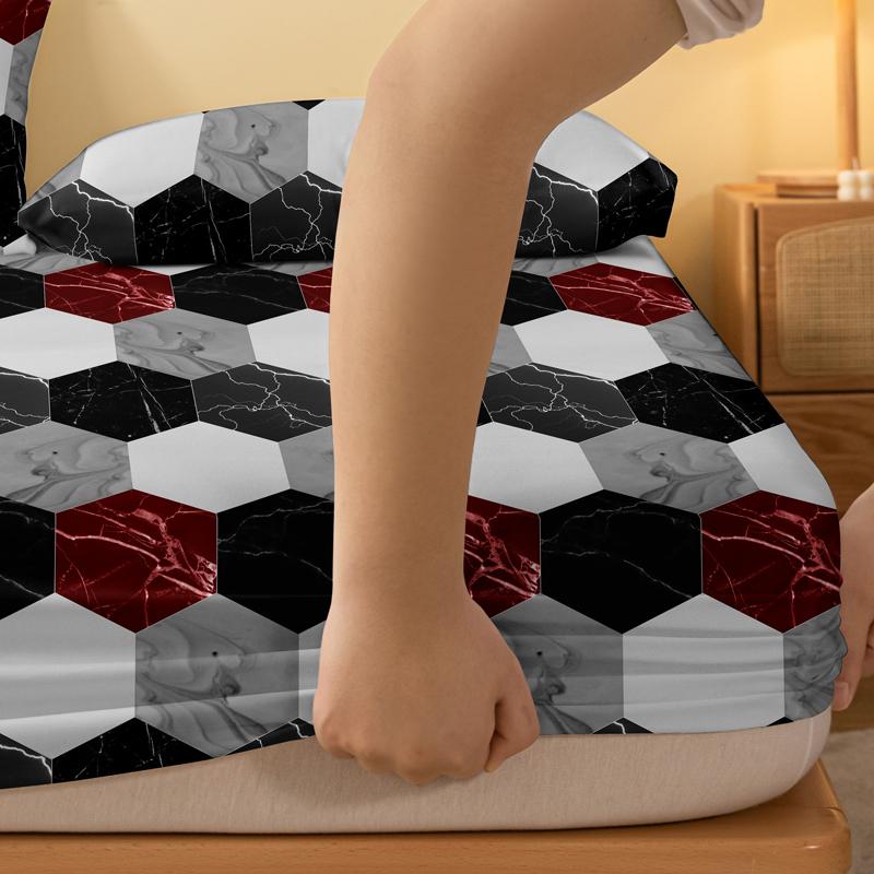 1 Stück Mode Marmormuster Mattiertes Bettlaken, Schlafzimmer Bedruckte Tagesdecke, Bettwäsche (Ohne Kissenbezüge)