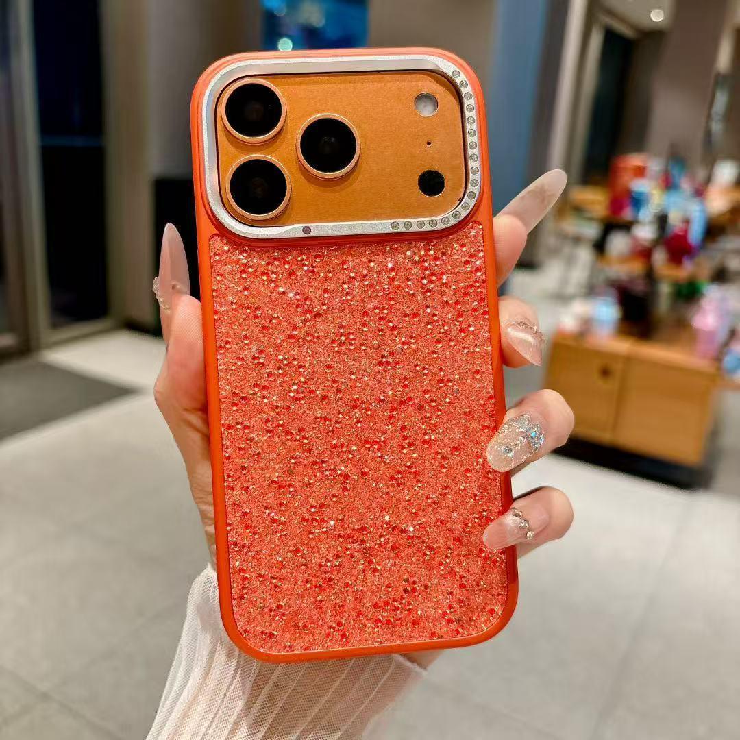 

Luxury Diamond Glitter Rhinestone Drop-proof Case for iPhone 17 Pro Max & 16 iPhone 15 Pro оранжевый