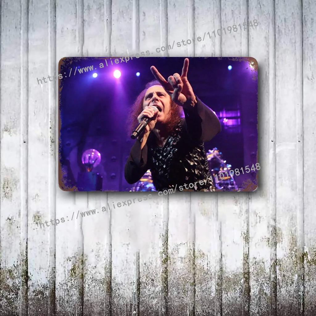 Dio Bands Metal Decor Poster Vintage Tin Sign Metal Sign Decorative Plaque for Pub Bar Man Cave Club Wall Decoration