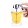 Syrup Dispenser Plastic with One-Hand Operation Honey Dispenser Press Type Honey Maple Syrup Bottle for Kitchen