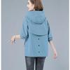 Giacca Elegante con Cappuccio Moda Primavera Donna Autunno Femminile Nuovo Cuciture Largo Corto Top con Cerniera Cappotto Coreano Signora