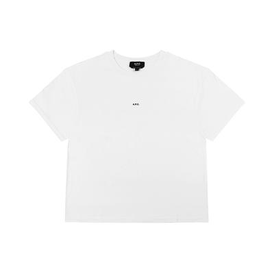 ApeSSe Cohbw H26386 Etichetta Bianco Nero Micro Logo Boxy Maglietta a Maniche Corte da Uomo