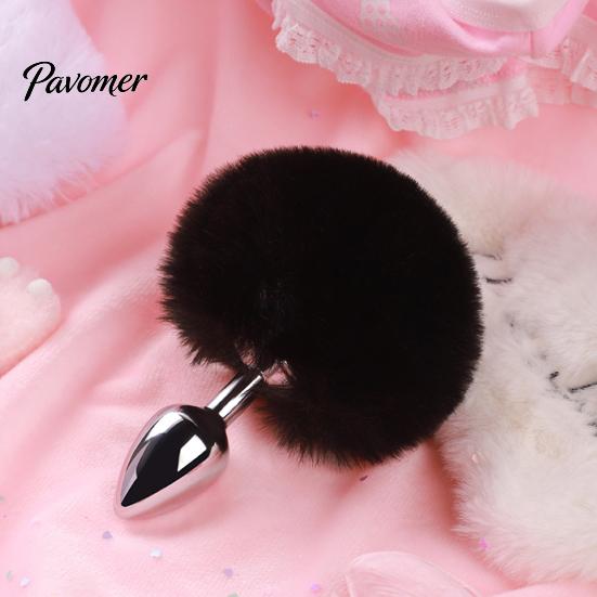 Beginner Friendly Anal Trainer Mini Bunny Tail Butt Plugs, Small Plugs for Beginners, Silicone Compact Stimulating Device Sex Toy with Faux Fur Tail,
