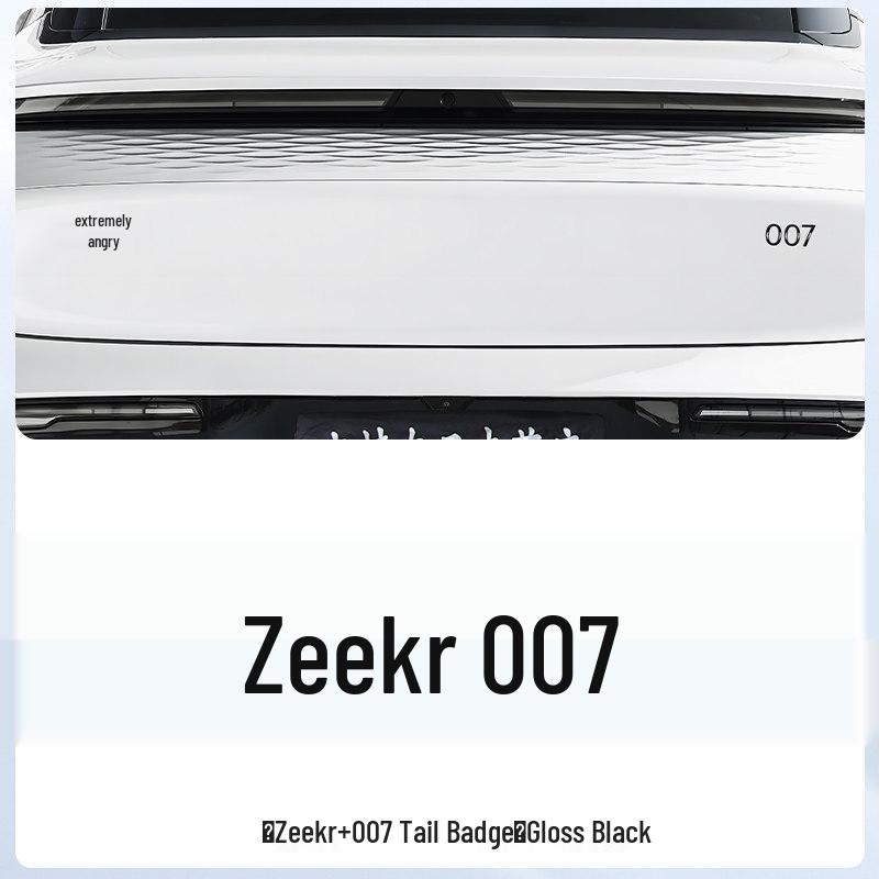 Zeekr 7X 001 007 Benutzerdefiniertes Autoemblem Schwarze Schrift Schwarzer Krieger Kun Ming Aufkleber