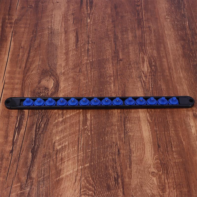 1/2 1/4 3/8 Socket Clip Rail Holder Socket Sliding Stand Sleeve Rail Rack Tool 360° Swivel Socket Organizer Abs Socket Organizer