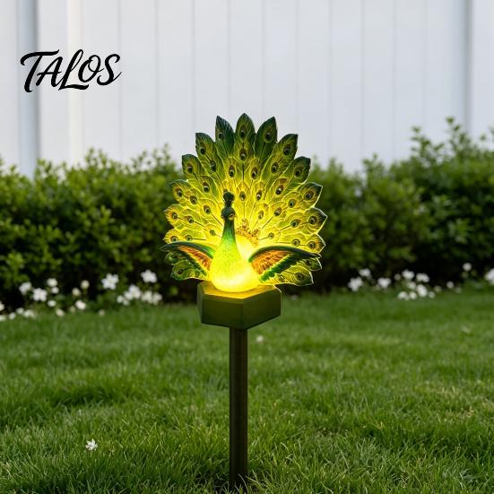 Solar Powered Yard Decor Peacock Garden Statue, Outdoor Lighted Sculpture, Waterproof Statue LED Light for Patio Lawn Pathway Decoration Decorative