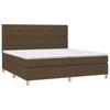 Boxspringbed met Matras Donkerbruin 200 x 200 cm Stof