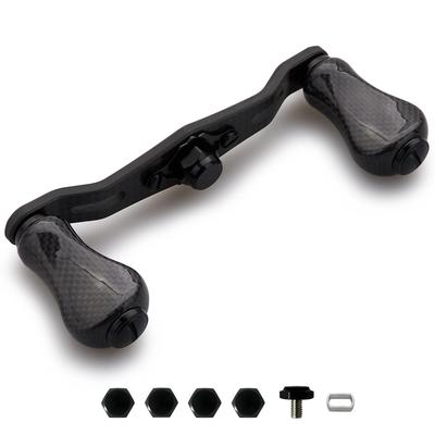 HEIGHTEN Reel Handle with Knob Carbon Shimano Daiwa Abu Universal Baitcasting Reel Gourd Series Black 20mm 85/95mm 20mm/21mm 1.5K (V2.0-85mm - - Knob)