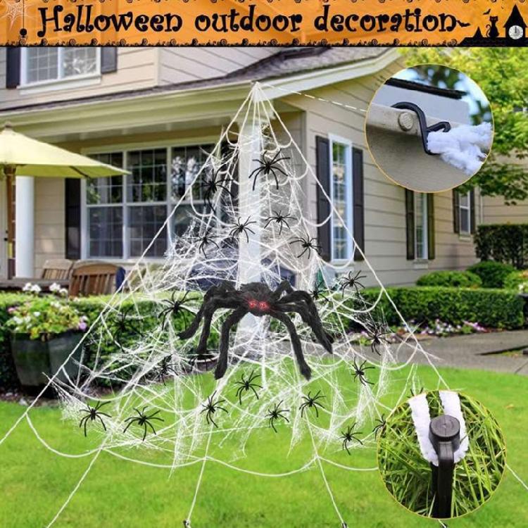 High Detail Realistic Large Spiders Halloween Decoration For Haunting House Bar Event And Horror Themed Party Setups