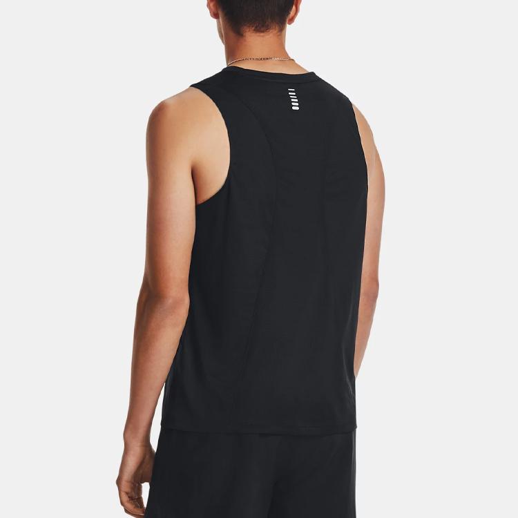 Under Armour Solid Color Crew Neck Sleeveless Running Vest Men Tops Black 1376994-001