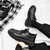 Business leather shoes men's spring new youth British style student suit men's round head casual shoes