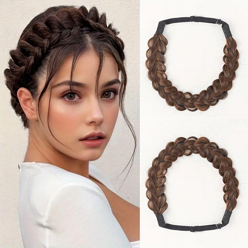 1PC Braid Wig Hair Band Soft Headband Soft Handmade Hair Band Wig Accessories Braid Internet celebrity Hand Tear Braid Hair Band