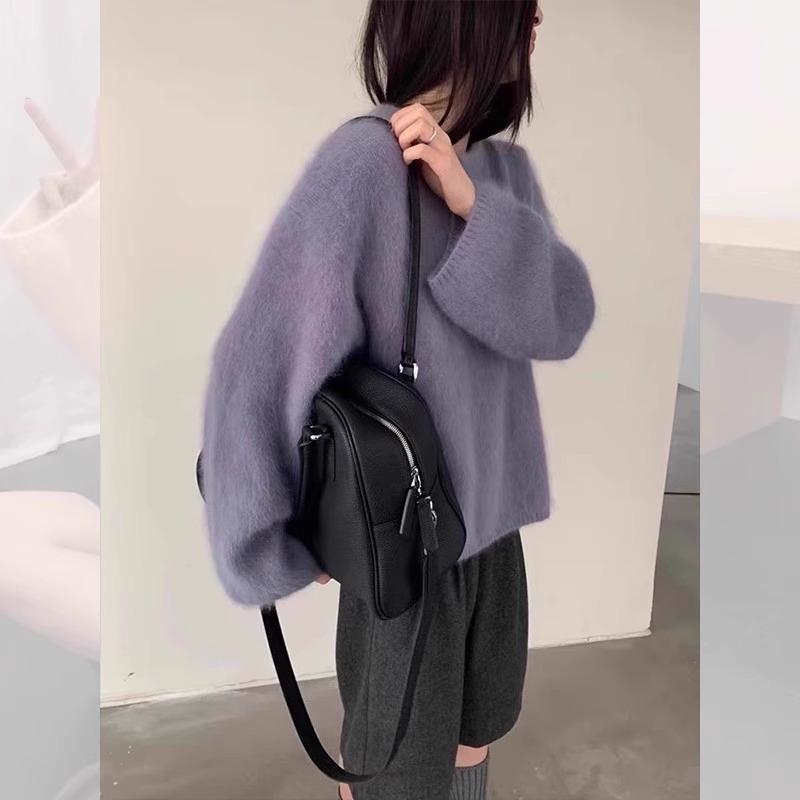 Hochwertiger grüner Nerz-Samt Pullover mit Rundhalsausschnitt für Herbst und Winter, weiche und wachsartige Oberbekleidung, dickes Mohair-Top