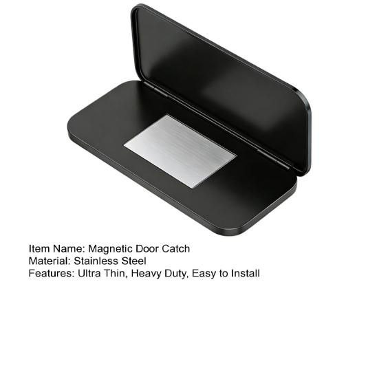 1 Set Magnetic Door Catch Ultra Thin Cabinet Door Magnet Heavy Duty Stainless Steel Adhesive Kitchen Closet Cupboard Drawer Magnetic Latch
