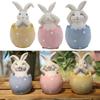 Eggshells Bunnys Easters Decoration Polyresin Rabbit Statue for Home and Farmhouses Spring Decoration
