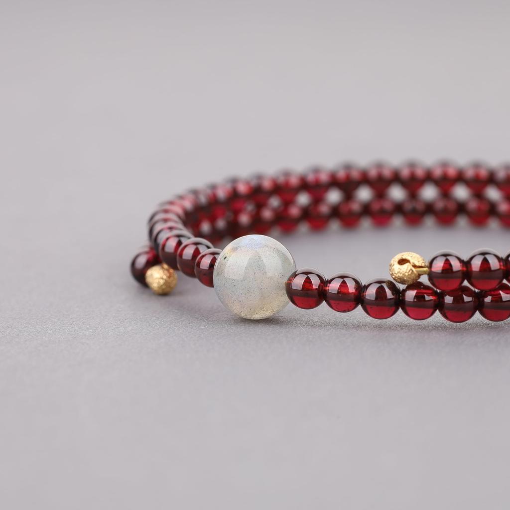 January Good Luck Power Stone Bracelet Bangle for Women [Koai] Garnet, Birthstone, Labradorite, Success, Amulet,