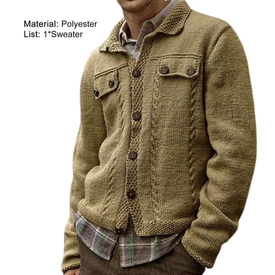 Pull pour Homme Multiboutons Manches Longues Respirant Couleur Unie Cardigan Tricoté pour Homme pour la Maison