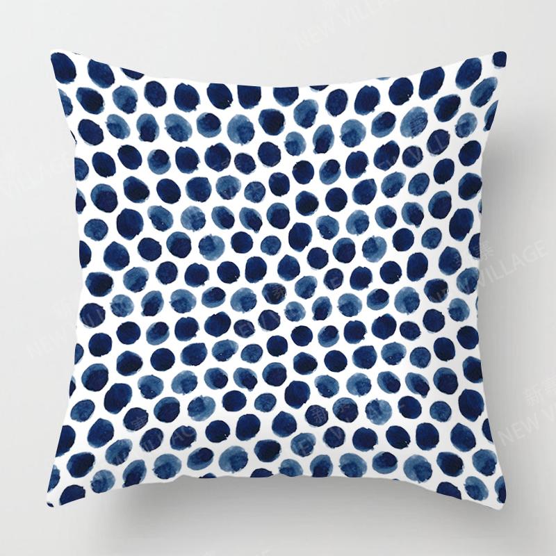 Personality Blue Cushion Cover Geometric Abstract Pillowcase Home Decoration Living Room Sofa Cushion Pillowcase