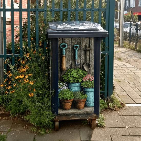 Yousheng Trash Can Stickers Self-Adhesive Waterproof Outdoor Garbage Bin Decals Simulation Animal Plant Themes Weather-Resistant Labels