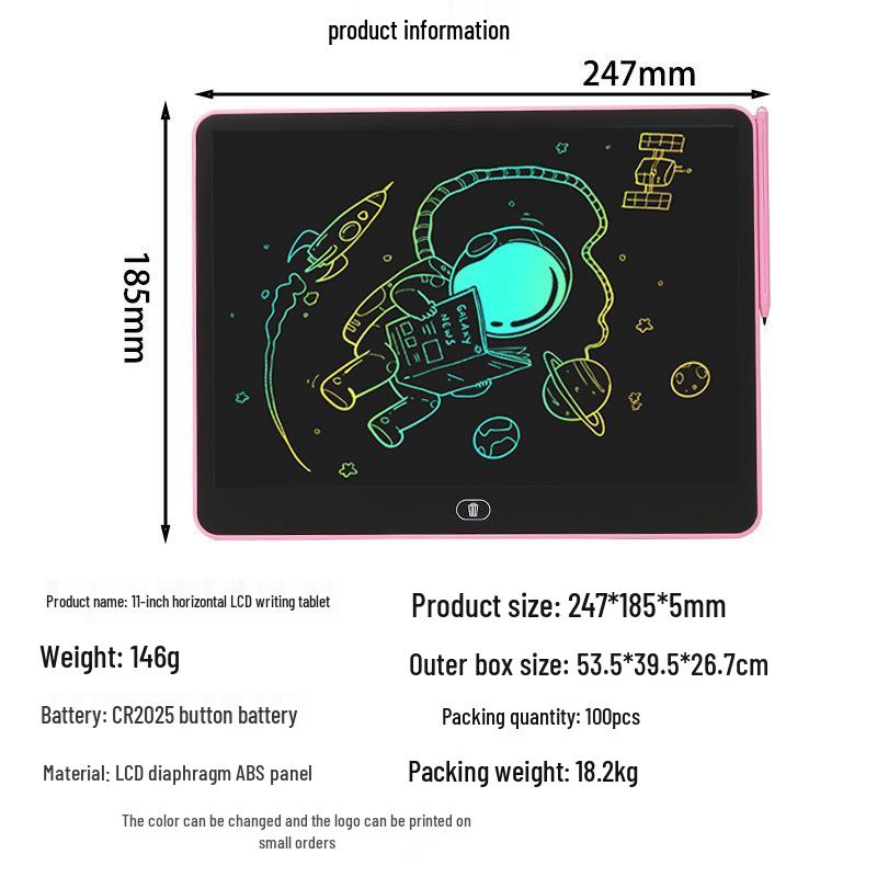 Kindertafel LCD-Schreibtafel löschbar: Bunte, wiederverwendbare Maltafel für Babys und Kleinkinder