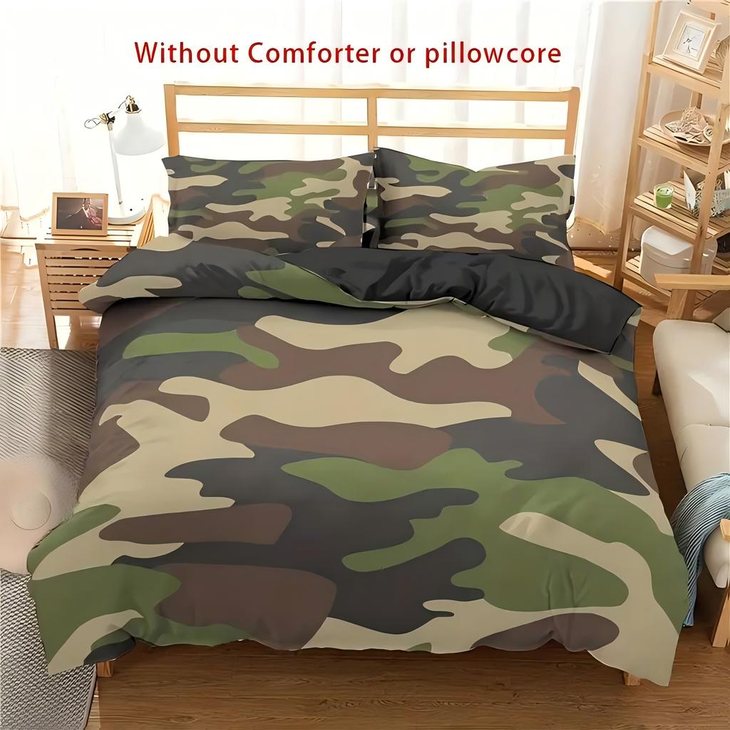 Camouflage 3D-gedruckter Bettbezug Weich Bequem Atmungsaktiv Bettwäschebezug Kissenbezug Luxus Heimtextil Kind Erwachsener Bettdeckenbezug