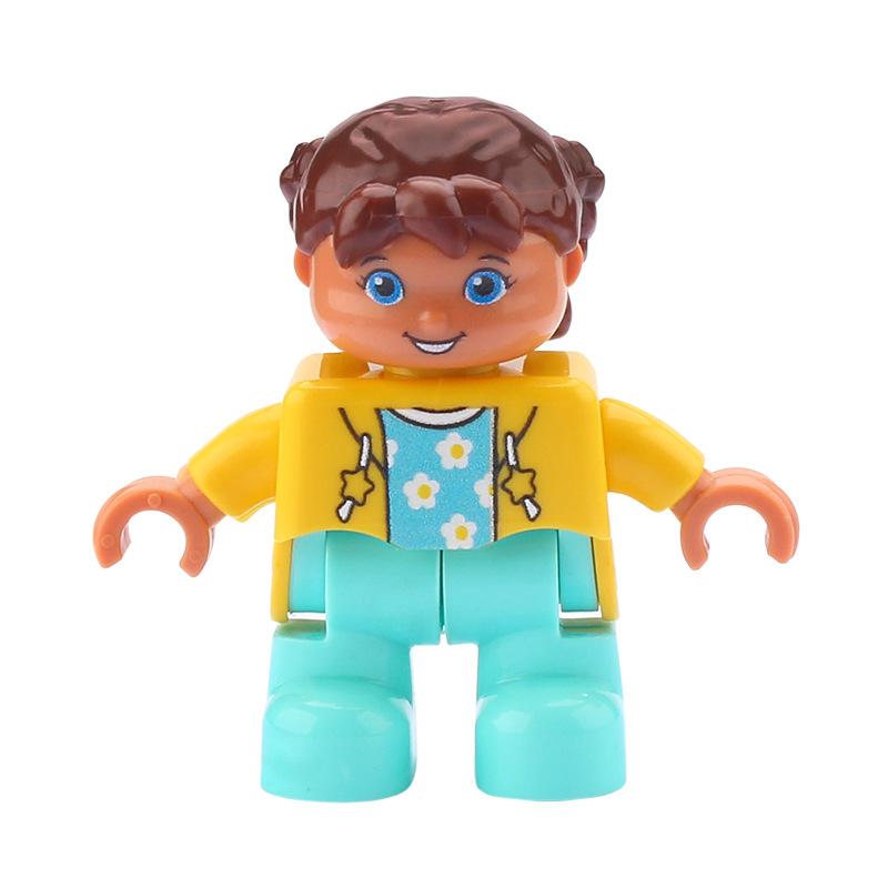 Big Building Blocks Boy Girls Family Policemen Figures Doll Compatible Duplos Children Kids Self Locking Bricks Assemble Toys