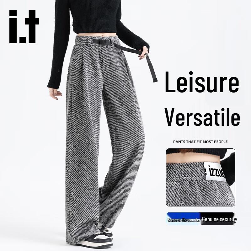 

izzue Women s High-Waist Wide-Leg Casual Trousers 2XL