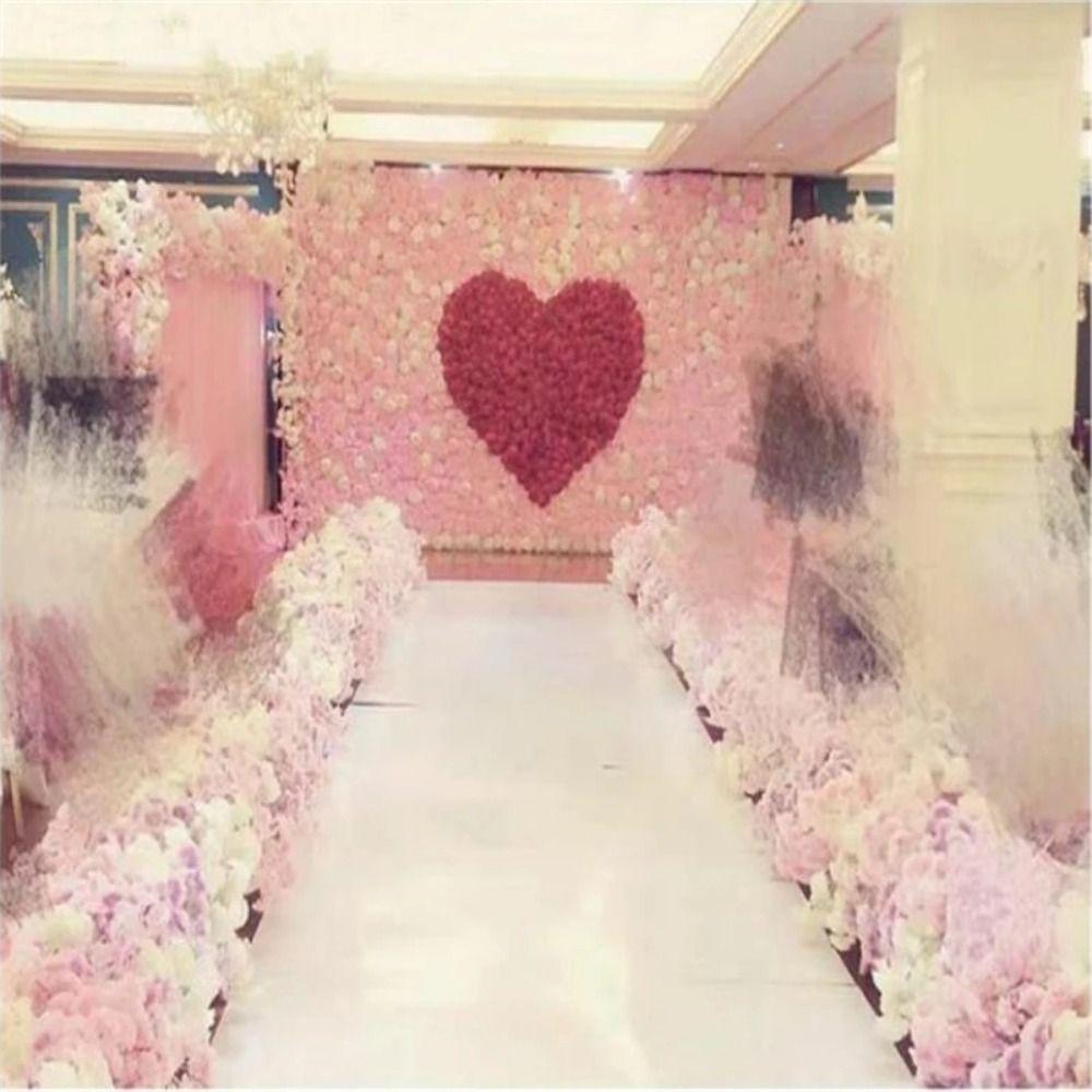 60X40cm Artificial Flower Wall Panels Handmade Silk Rose Flower Wall  Home Decor