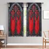 Vintage Gothic Wrought Iron Carved Red Door Curtain Dark Castle Style Living Room Bedroom Decor Mysterious Ambiance Curtains Made Of Polyester Great