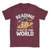 Unisexs TShirt Reading is Out of This World Space Funny Books Lover Funny Tee Shirt Short Sleeve  T Shirt Crew Neck Clothing