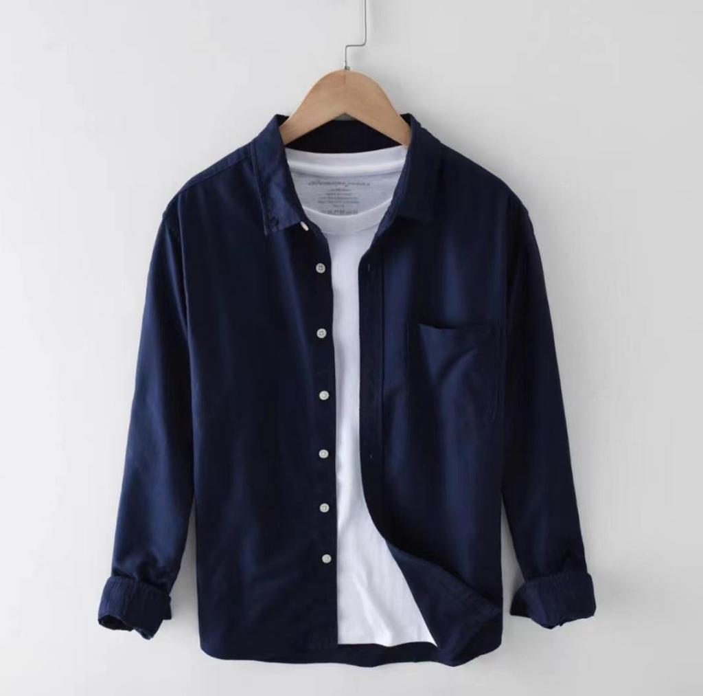 Werkshirt Herfst en Lente Heren Lange Mouwen Koreaanse Versie van de Trend Losse Zakken Shirt Casual Veelzijdig Shirt