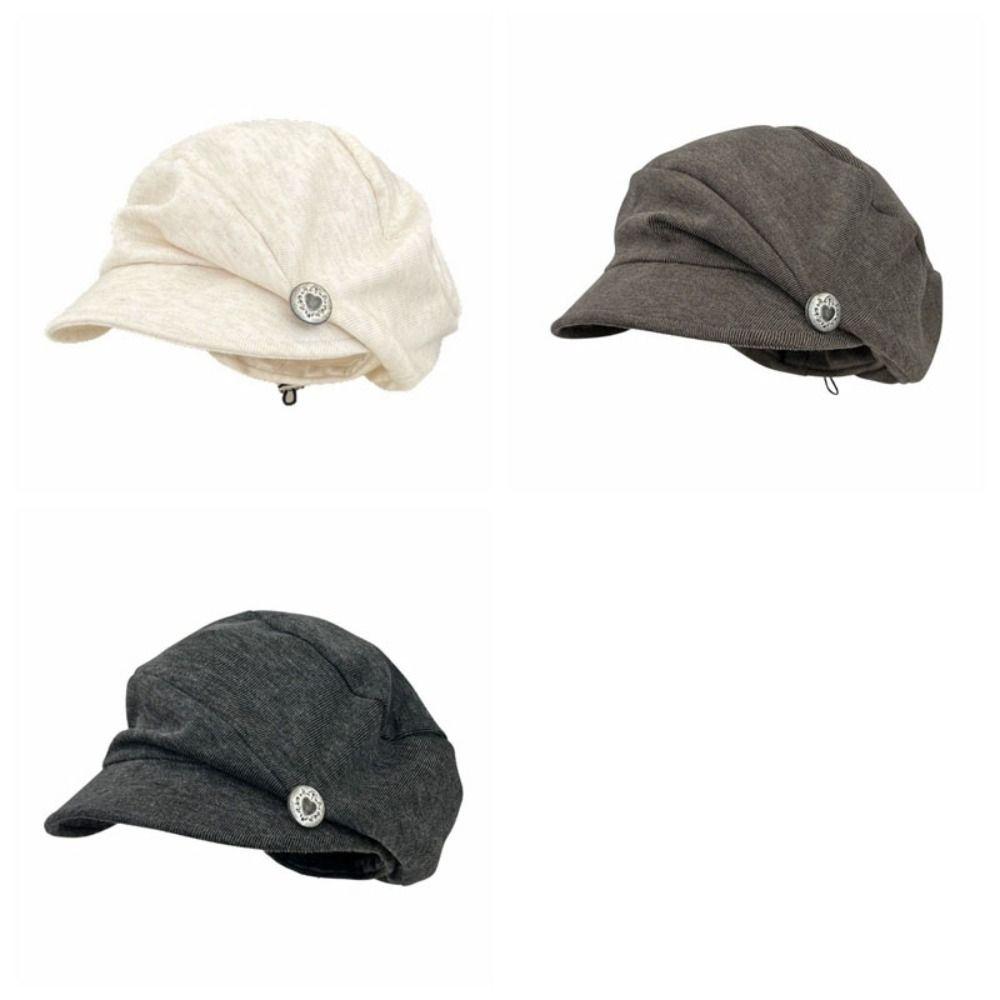 British Style Pleated Octagonal Hat Solid Color Painter Hat Casual Eequestrian Hat  Travel