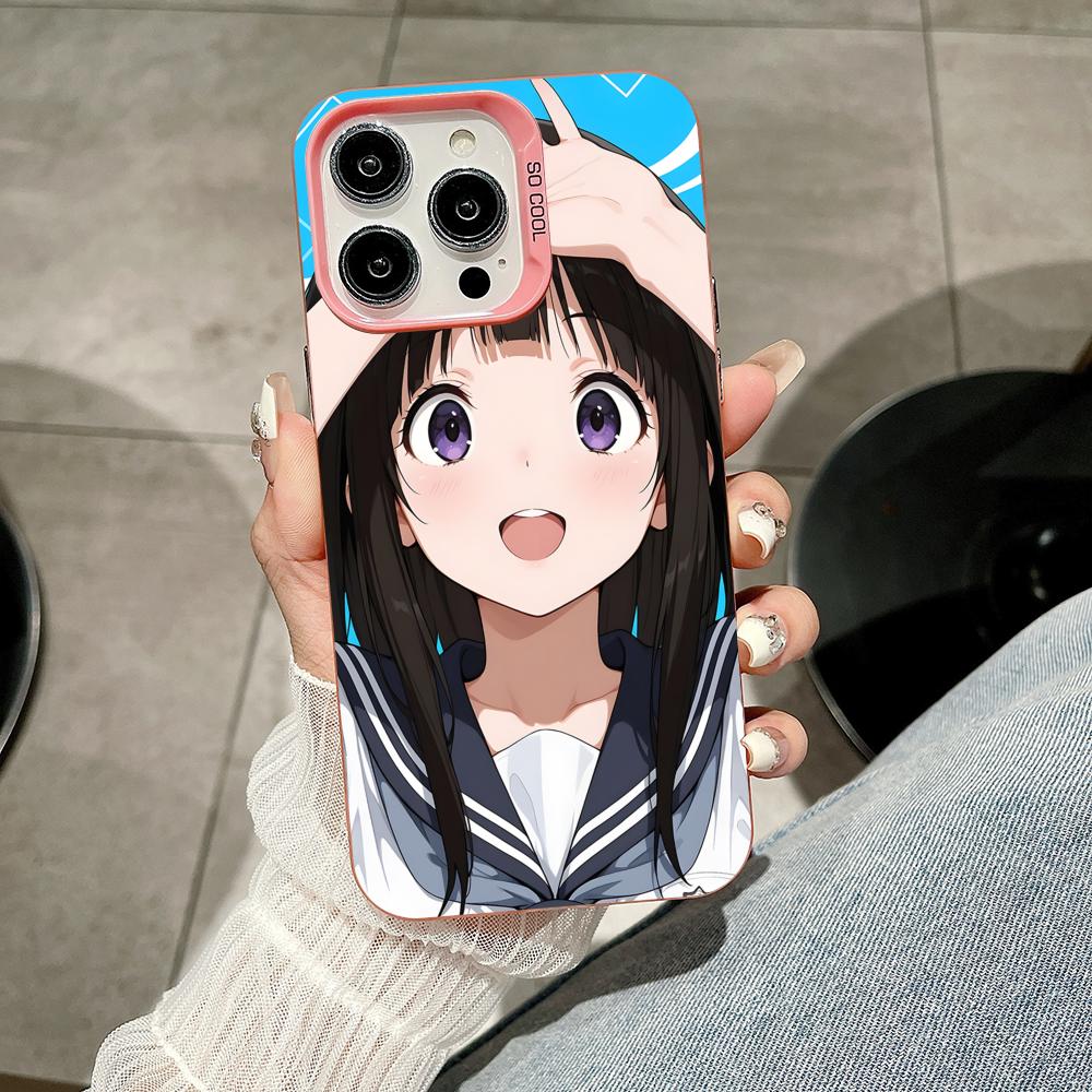

Hyouka Chitanda Pink Translucent Mobile Phone Case for iPhone 17 16 15 14 13 12 11 X XR XS Air Pro Max Plus Colorful Cover iPhone 15