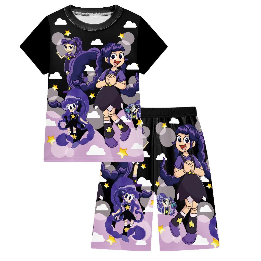 

19777 Kids Girls Lily Lovebraids Pajamas Sets Cartoon Printed Sleeping Top Pants Sleepwear 160cm чорний