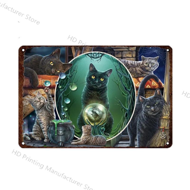 Cute Cat Wall Poster Pet Decor For Kitchen Vintage Tin Sign Metal Plates Home Decoration Modern Bar Accessory Restaurant Garden
