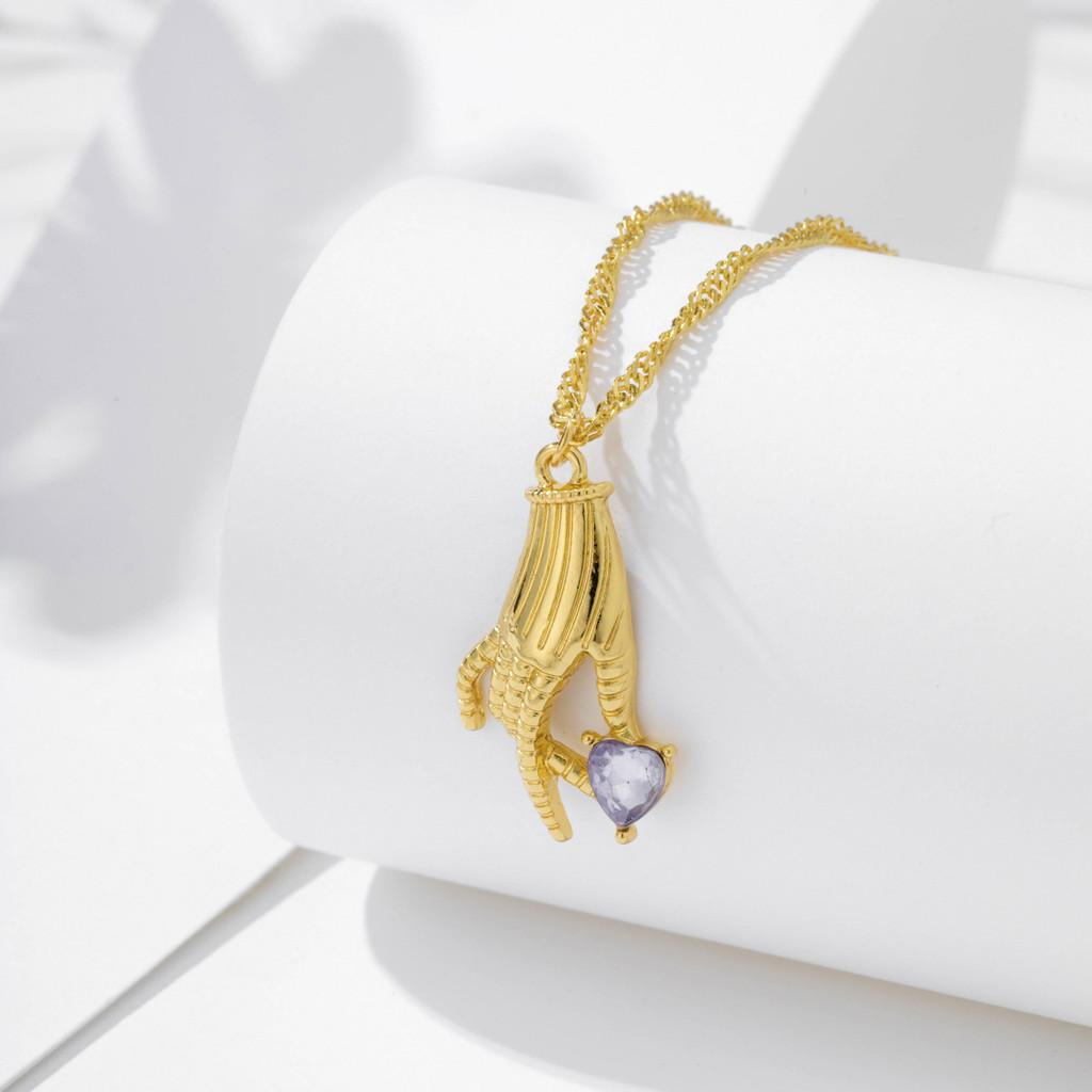 Beautifully Alloy Crafted Moon And Leaf Pendant Necklace With Dazzling Embellishments Rhinestone